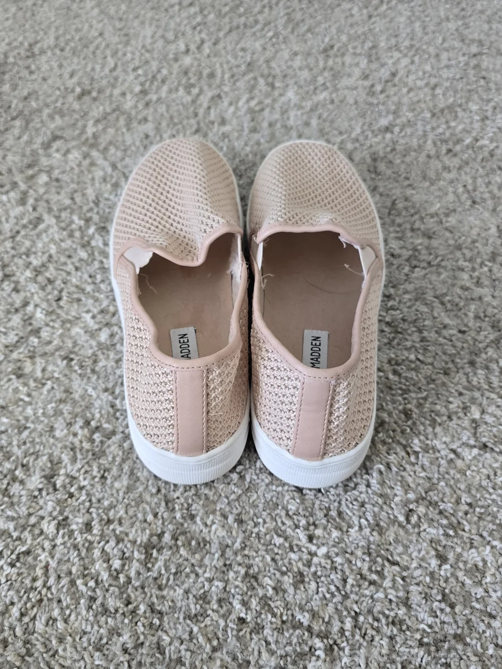 Steve Madden Women's Pink Knit Slip-On Flat Round Toe Solid Casual US 9